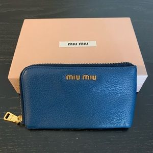 Miu Miu Handy Blue Zip Pouch